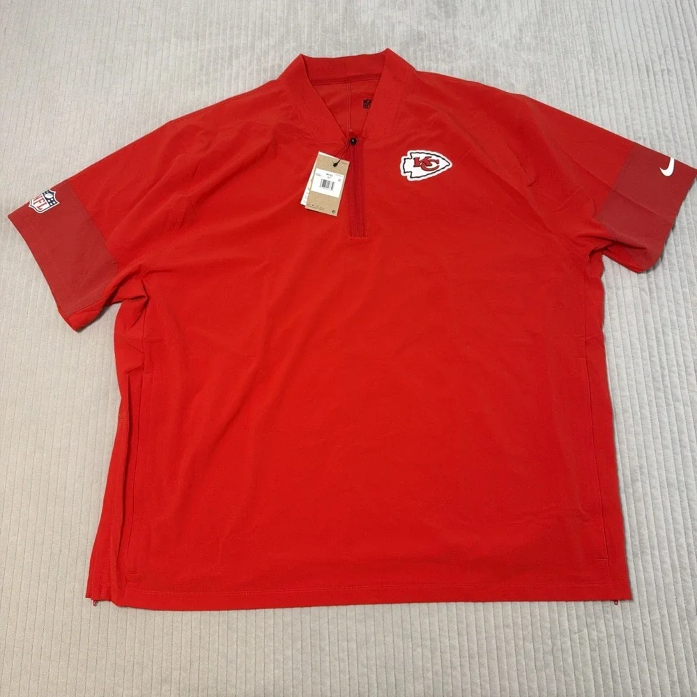 Nike Kansas City Chiefs Quarter Zip Pullover Size 4XL Red stretch
